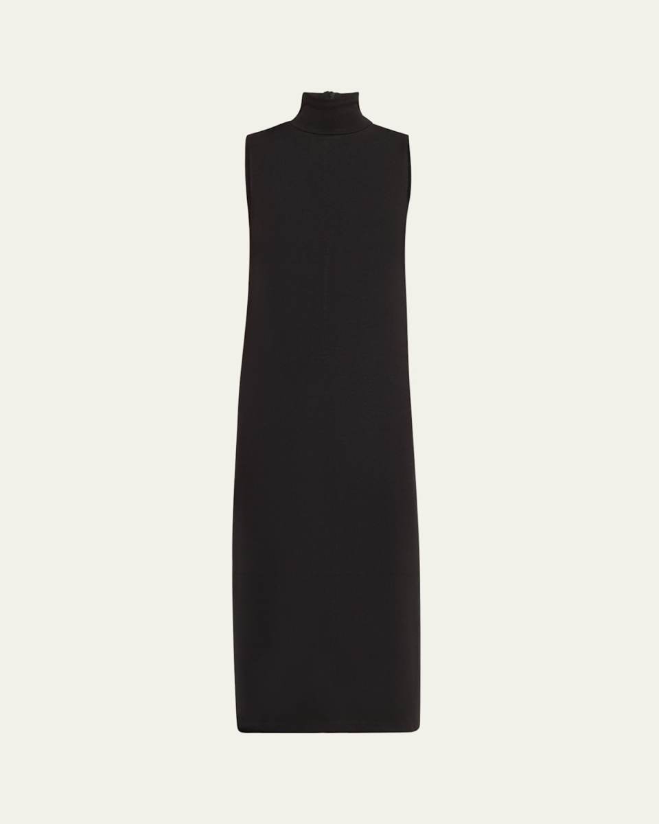 Sleeveless Turtleneck Midi Dress